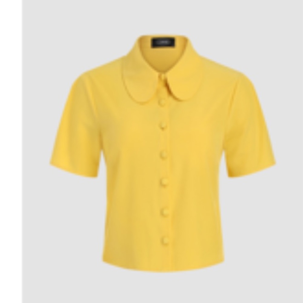 SOLD! Cute Button Up Yellow Blouse NWT
